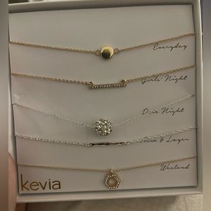 kevia gold and silver necklace set - never worn!
